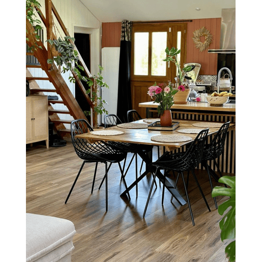 Conjunto de 2 cadeiras de jantar CANTON Preto