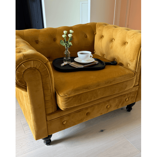 Poltrona CHESTERFIELD Veludo Mostarda Poltrona CHESTERFIELD Veludo Mostarda