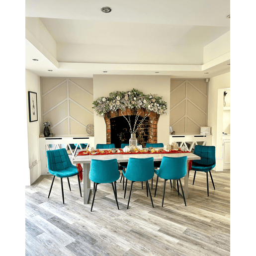 Conjunto de 2 cadeiras de jantar MELROSE Veludo Turquesa