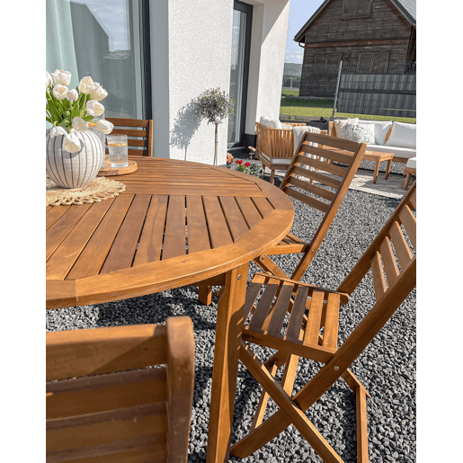 Mesa de refeição de jardim TOLVE 150 cm 150 cm Madeira de acácia Castanho