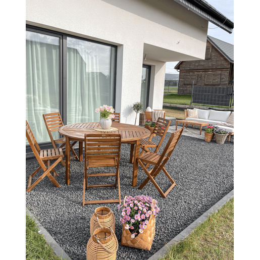 Mesa de refeição de jardim TOLVE 150 cm 150 cm Madeira de acácia Castanho