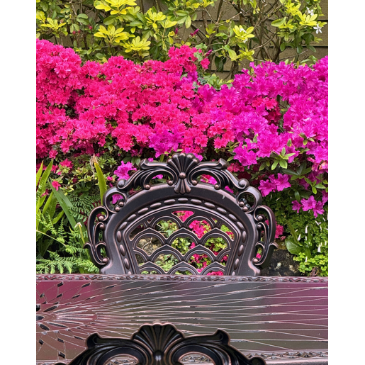 Conjunto de 2 cadeiras de jardim com almofadas LIZZANO Metal Castanho escuro