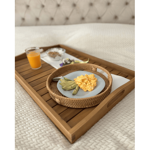 Mesa de apoio de jardim JAVA Madeira de acácia Castanho claro Dobrável