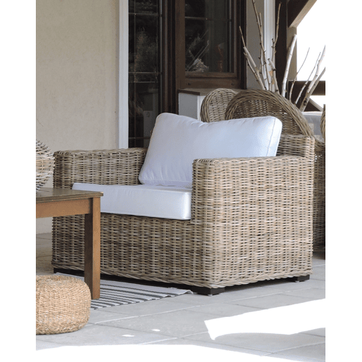 Poltrona de jardim ARDEA Rattan Castanho claro