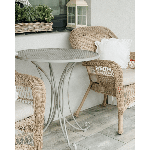 Mesa bistrô CILENTO 71 cm 71 cm Metal Cinzento Mesa bistrô CILENTO 71 cm 71 cm Metal Cinzento