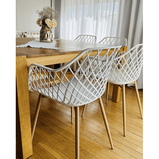 Conjunto de 2 cadeiras de jantar NASHUA Branco Conjunto de 2 cadeiras de jantar NASHUA Branco