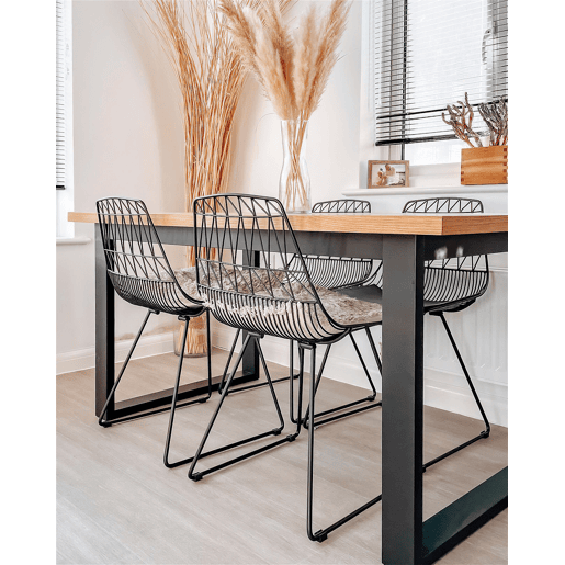Conjunto de 2 cadeiras de jantar HARLAN Metal Preto