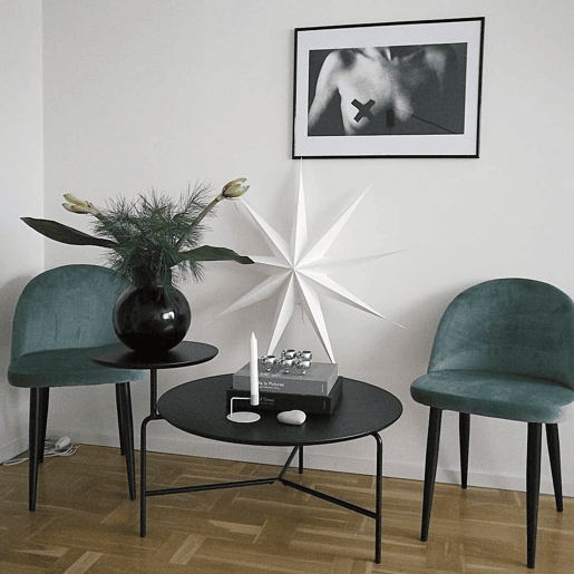 Conjunto de 2 cadeiras de jantar VISALIA Veludo Verde menta