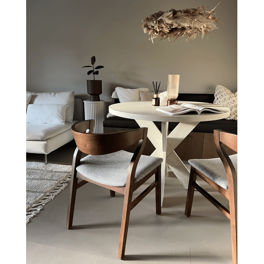 Conjunto de 2 cadeiras de jantar MAROA Madeira Cinzento claro