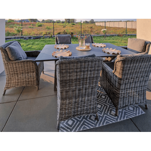 Conjunto de 2 cadeiras de jardim com almofadas CASCAIS Cinzento Conjunto de 2 cadeiras de jardim com almofadas CASCAIS Cinzento