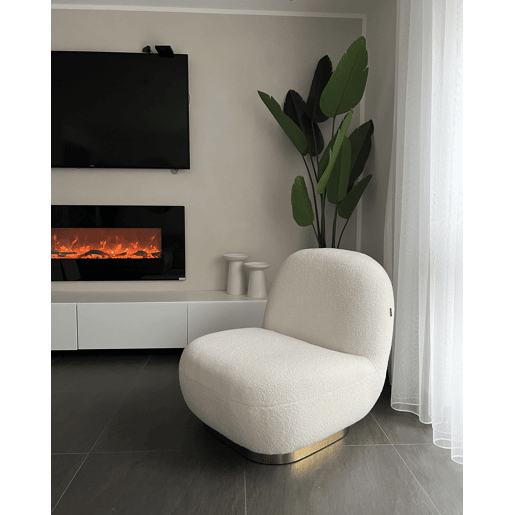 Poltrona LOVIISA Bouclé Branco