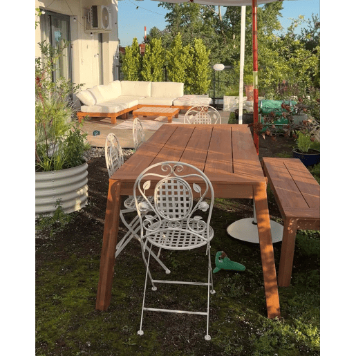 Conjunto de 2 cadeiras de jardim BIVIO Dobrável Metal Branco creme