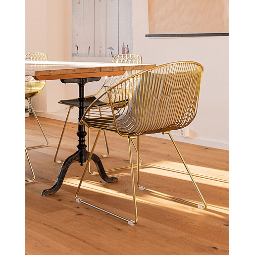 Conjunto de 2 cadeiras de jantar AURORA Metal Dourado
