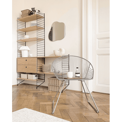 Conjunto de 2 cadeiras de jantar AURORA Metal Prateado