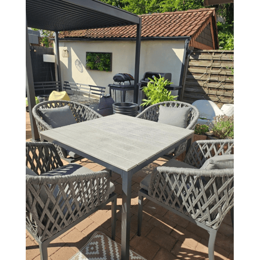 Mesa de refeição de jardim PRATO 95 cm 95 cm Cinzento