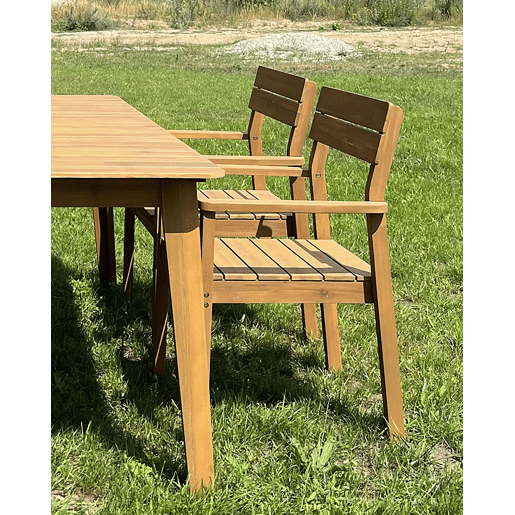 Conjunto de 2 cadeiras de jardim FORNELLI Madeira de acácia Castanho