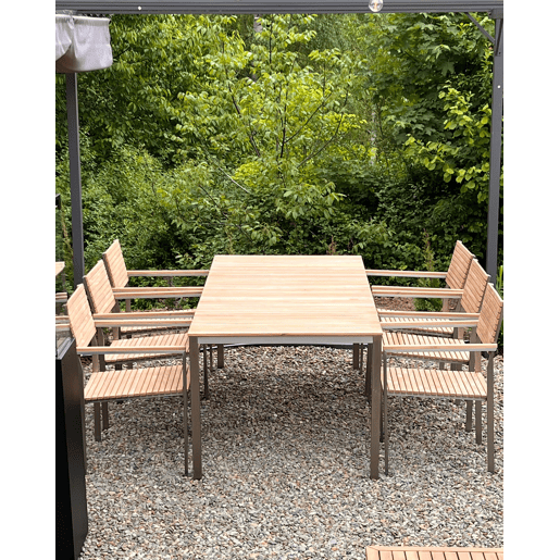 Conjunto de 6 cadeiras de jardim VIAREGGIO Madeira de teca Castanho