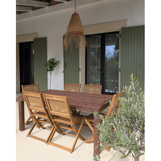 Mesa de refeição de jardim TUSCANIA 180 cm 100 cm Madeira de eucalipto Castanho escuro