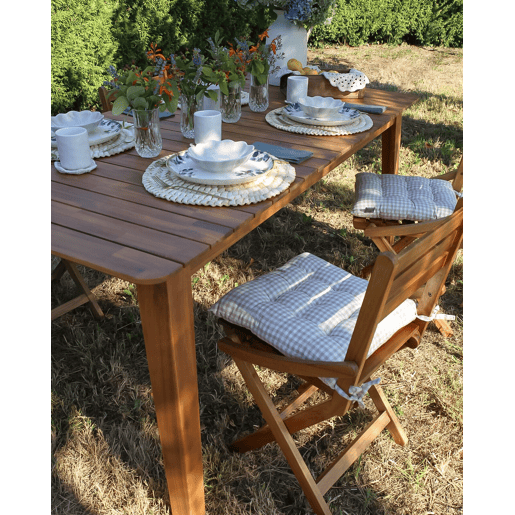 Mesa de refeição de jardim FORNELLI 180 cm 90 cm Madeira de acácia Castanho
