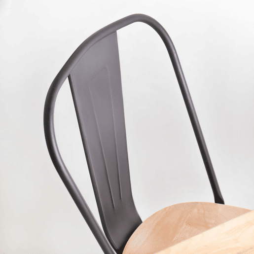 Conjunto de 4 cadeiras de jantar Tolix Preto - Carvalho 45 x 85 x 45 cm