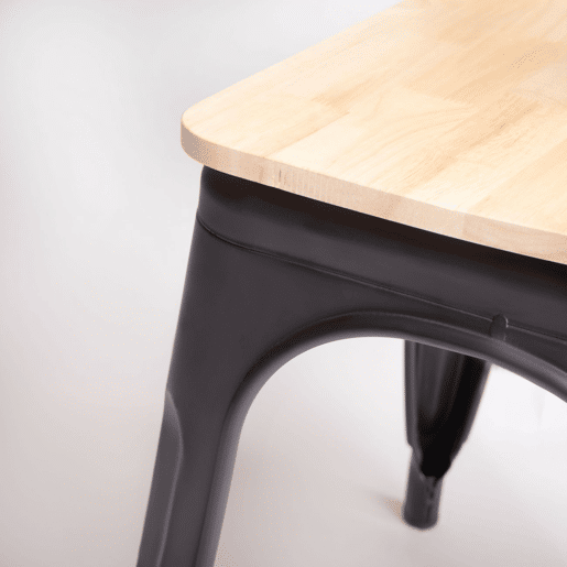 Conjunto de 4 cadeiras de jantar Tolix Preto - Carvalho 45 x 85 x 45 cm