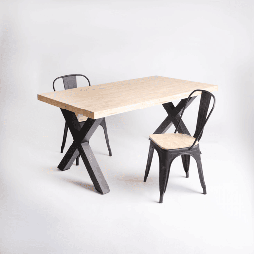 Conjunto de 4 cadeiras de jantar Tolix Preto - Carvalho 45 x 85 x 45 cm