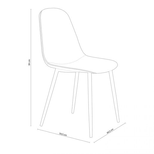 Conjunto de 4 cadeiras de jantar Hall Cinzento 54,5 x 84 x 44,5 cm