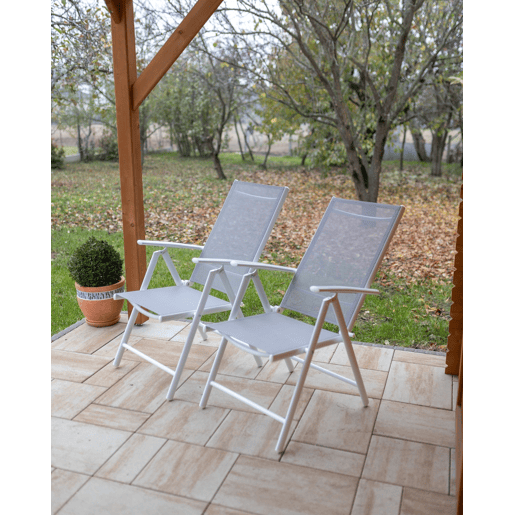 Conjunto de 6 cadeiras de jardim CATANIA Metal Cinzento Conjunto de 6 cadeiras de jardim CATANIA Metal Cinzento