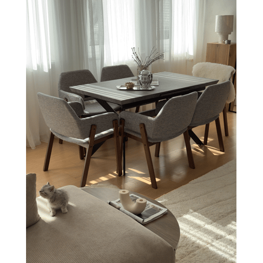 Conjunto de 2 cadeiras de jantar ALBION Cinzento