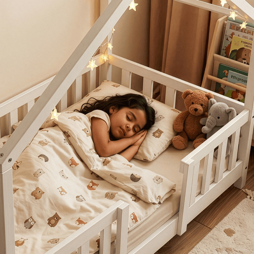 Cama de criança Treviolo em forma de casa pinho 80x160 cm - Branco en.casa Cama de criança Treviolo em forma de casa pinho 80x160 cm - Branco en.casa
