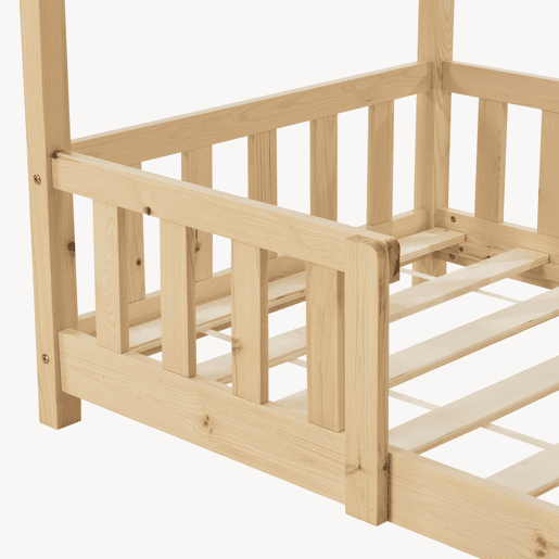 Cama de criança Treviolo em forma de casa pinho 80x160 cm - Natural en.casa Cama de criança Treviolo em forma de casa pinho 80x160 cm - Natural en.casa