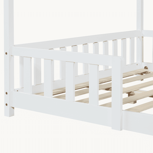 Cama de criança Treviolo em forma de casa pinho 140x200 cm - Branco en.casa Cama de criança Treviolo em forma de casa pinho 140x200 cm - Branco en.casa