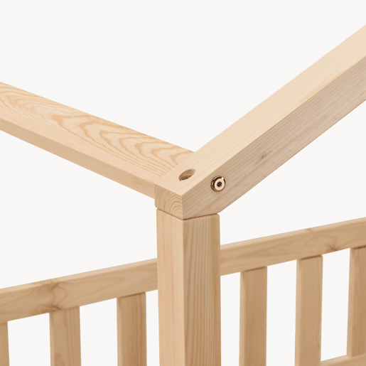 Cama de criança Treviolo em forma de casa pinho 90x200 cm - Natural en.casa