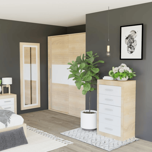 Espelho de parede Lara, duehome, Cambria - Blanco (ancho), 60 cm