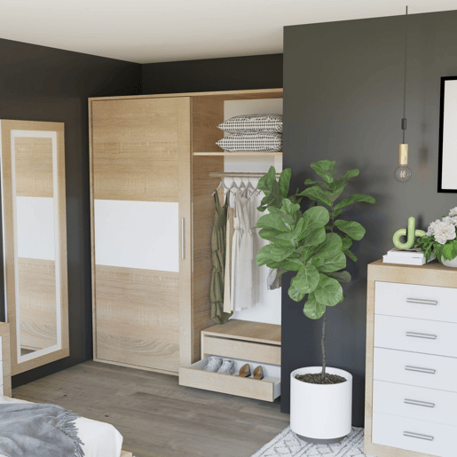Espelho de parede Lara, duehome, Cambria - Blanco (ancho), 60 cm