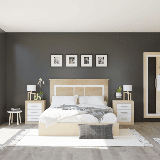 Espelho de parede Lara, duehome, Cambria - Blanco (ancho), 60 cm