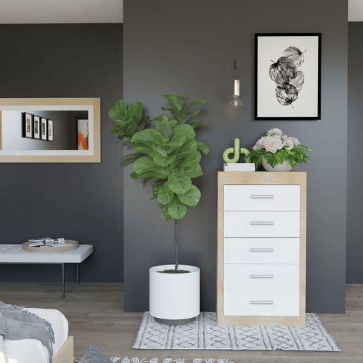 Espelho de parede Lara, duehome, Cambria - Blanco (ancho), 60 cm