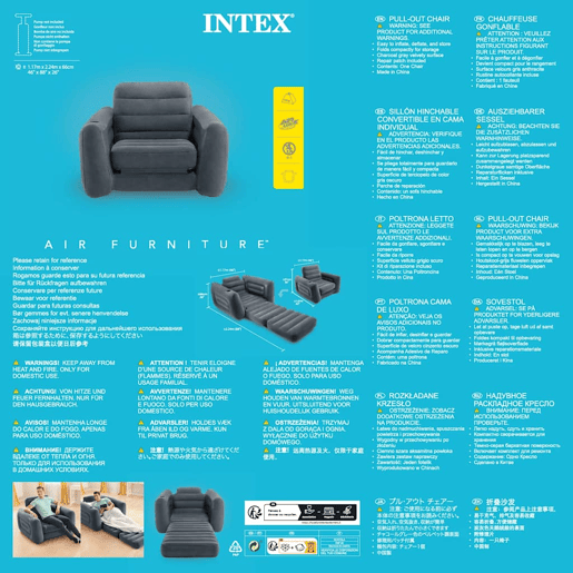 Poltrona cama insuflável 2 em 1 INTEX Poltrona cama insuflável 2 em 1 INTEX