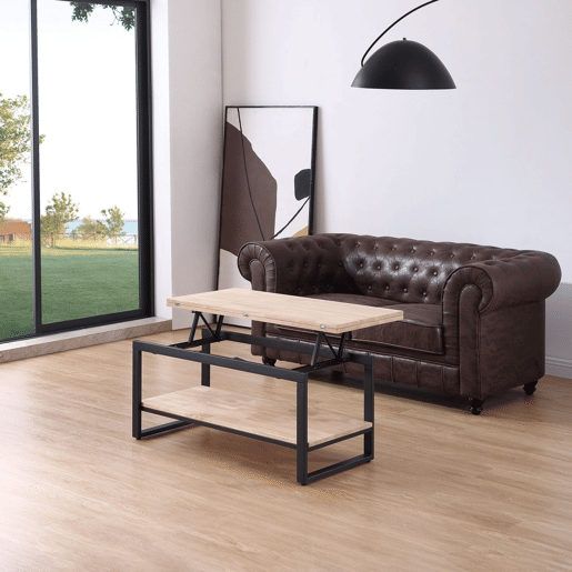 Mesa de centro extensÃvel Rens Preto - Carvalho 100 x 62 x 90 cm Mesa de centro extensÃvel Rens Preto - Carvalho 100 x 62 x 90 cm