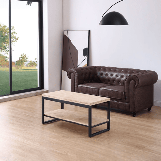 Mesa de centro extensÃvel Rens Preto - Carvalho 100 x 62 x 90 cm Mesa de centro extensÃvel Rens Preto - Carvalho 100 x 62 x 90 cm