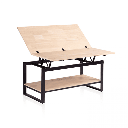 Mesa de centro extensÃvel Rens Preto - Carvalho 100 x 62 x 90 cm Mesa de centro extensÃvel Rens Preto - Carvalho 100 x 62 x 90 cm