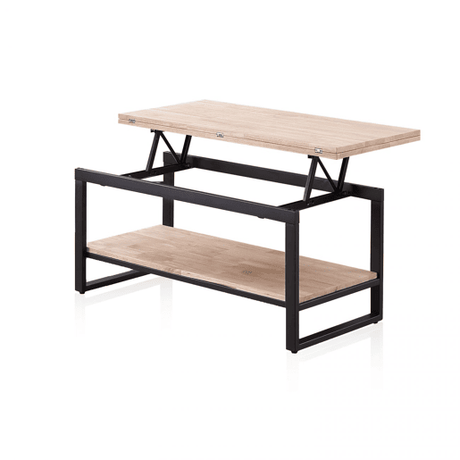 Mesa de centro extensÃvel Rens Preto - Carvalho 100 x 62 x 90 cm Mesa de centro extensÃvel Rens Preto - Carvalho 100 x 62 x 90 cm