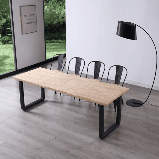 Mesa de jantar extensível Roma Preto - Carvalho 220 x 80 x 77 cm