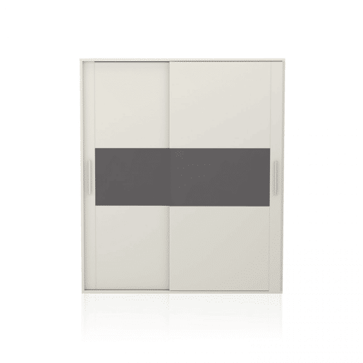 Roupeiro 2 portas de correr Uniq 180 Branco - Grafite 180 x 207,6 x 55 cm