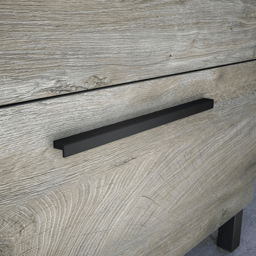 Móvel de casa de banho Athena 80 2 gavetas + espelho, duehome, Roble Alaska (ancho), Mueble: 80cm Espejo: 80cm