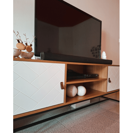 Móvel de TV NUEVA Castanho claroBranco