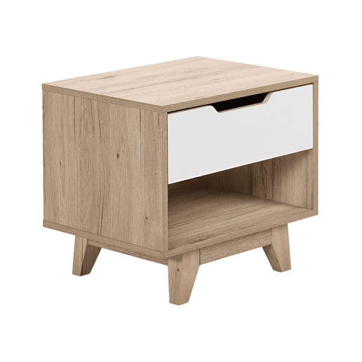 Mesa de cabeceira com gaveta SPENCER Branco