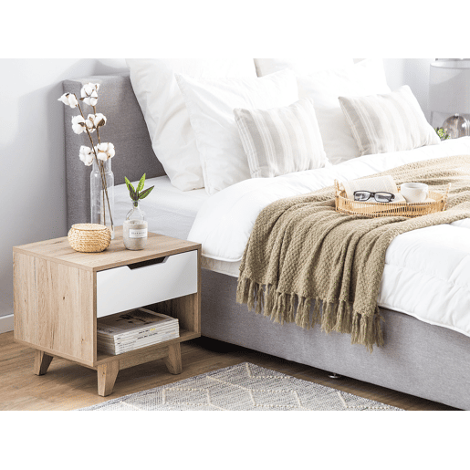 Mesa de cabeceira com gaveta SPENCER Branco