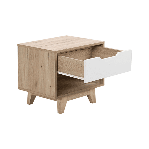 Mesa de cabeceira com gaveta SPENCER Branco