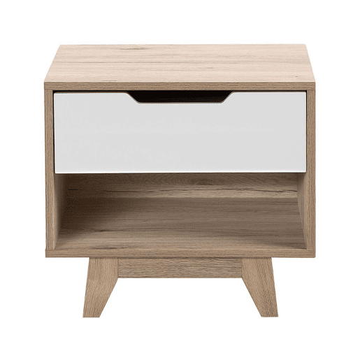 Mesa de cabeceira com gaveta SPENCER Branco